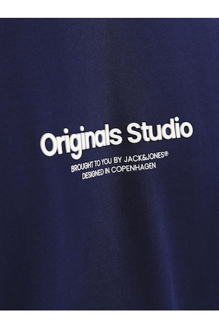 Jack & Jones Erkek Kabartma Logo Baskili Tişört - Vesterbro - 12240121 Ocean Cavern