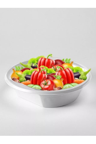 Anutka 50 Adetlik Çorba İçin Tek Kullanımlık Plastik Tabak Seti 151557133 Beyaz