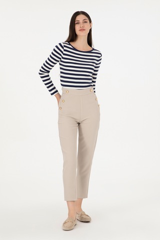 U.S. Polo Assn. Kadın Taş Carrot Fit Kanvas Pantolon 50298563-VR049