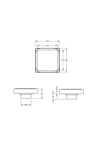 Fause Komple Çelik Seramik Uyumlu Ankastre Yer Süzgeci 10x10 Cm Ksz101