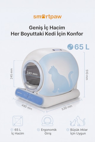 Smartpaw Nova Cat Akıllı Otomatik Kedi Tuvaleti Distribütör Garantili