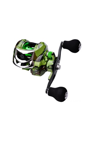 Jeehugo Sol El 18+1 Rulmanlı 7.2:1 Oranlı 10kg Maksimum Sürtünme Kapasiteli Nilon Malzemeli Metal Kamuflaj Balık Makinesi