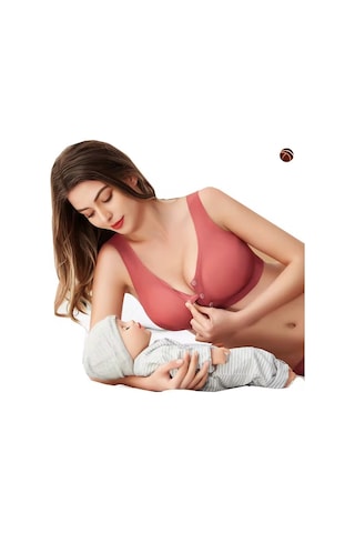 Gracie Lazer Kesim Dikişsiz Önü Çıtçıtlı Açılabilir Rahat Bralet/ Nar Çiçeği