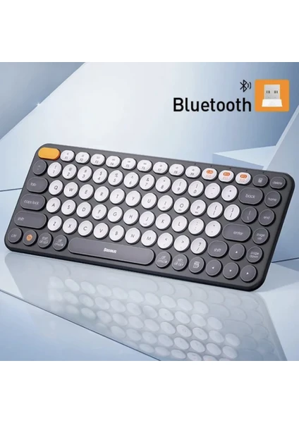 Kablosuz Bluetooth 5.0 Klavye Sessiz Tuşlu, 3 Cihaz Bağlantı, Usb & 2.4ghz, İnce Tasarım