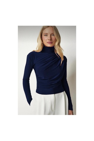 Unika Boutique Büzgülü Bluz Lacivert