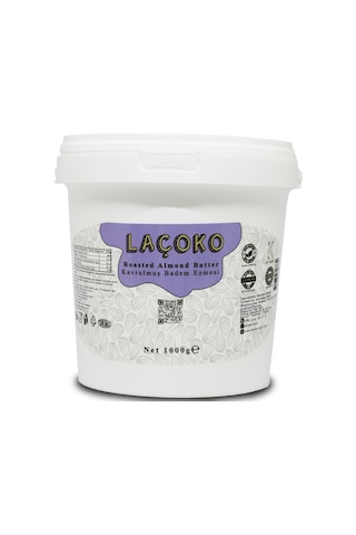 Laçoko Kova Şekersiz Katkısız Glutensiz Vegan Doğal Badem Ezmesi 1 KG
