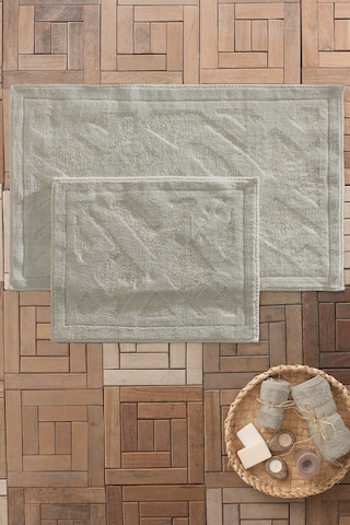 Yataş Bedding Milo Banyo Paspası Seti - Nil Yeşili (50x60 cm + 60x100 cm) Nil Yeşili