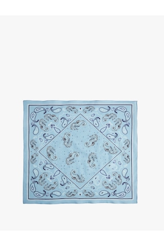 Koton Desenli Kare Fular Bandana Mavi 6sak50129aa