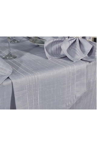 Corvver 26 Parça Dertsiz Masa Örtüsü Takımı Gri Gri