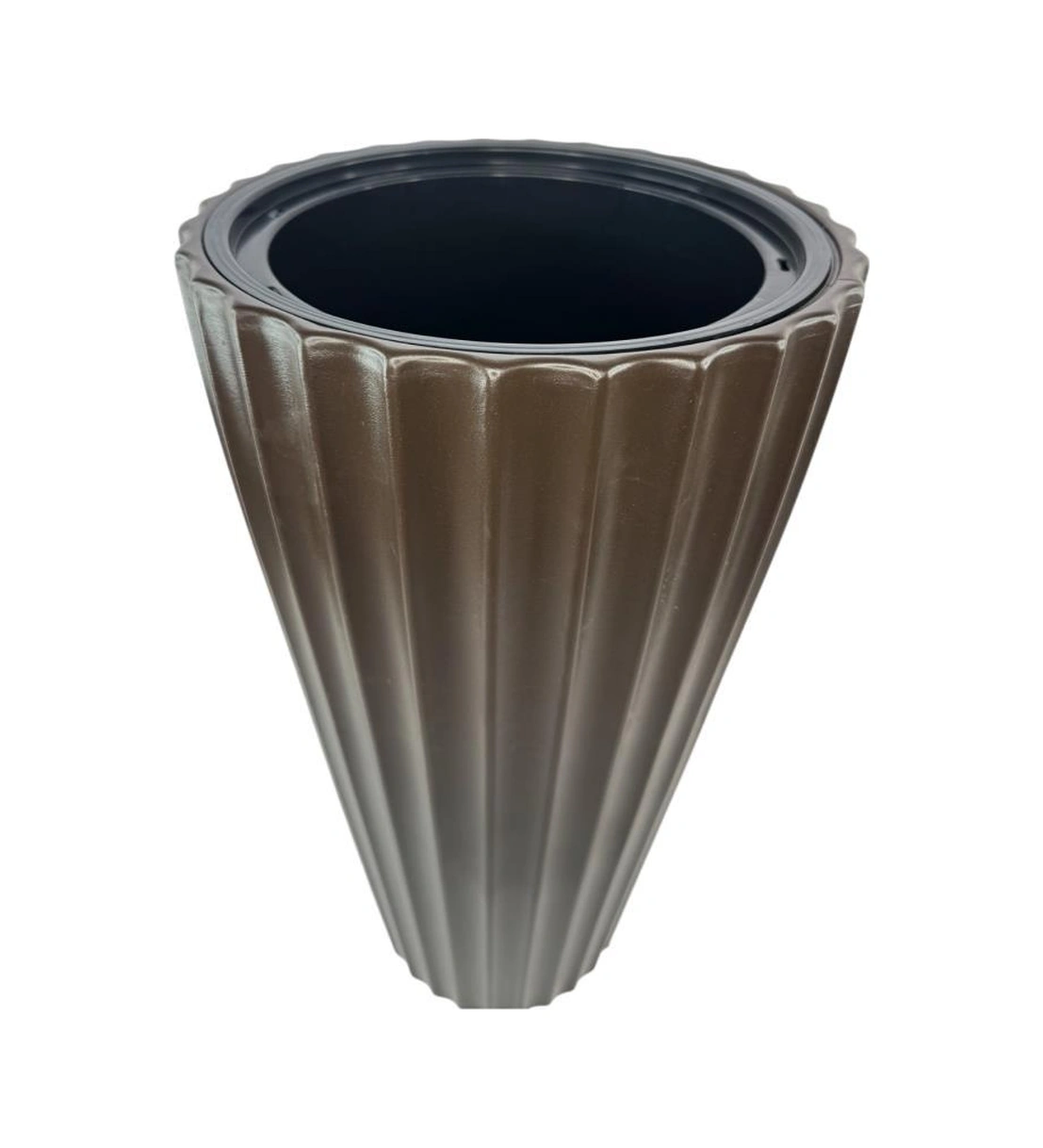 Kahverengi Lilyum Model Vazo Dekoratif Plastik Saksı 57cm 9 Litre İç Hacim Estetik Ve Modern Tasarım Kahverengi