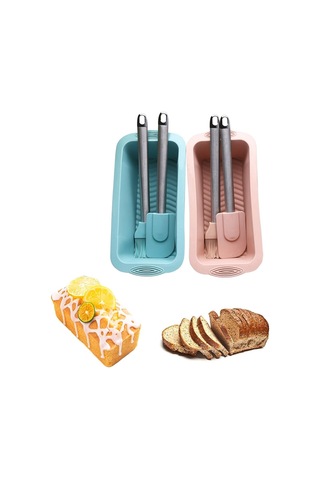 Soulader Silikon Ekmek Kalıbı Seti 3 Parça Yapışmaz Kek Tavası Ve Paslanmaz Çelik Mutfak Aksesuarları İle Pişirme Diğer