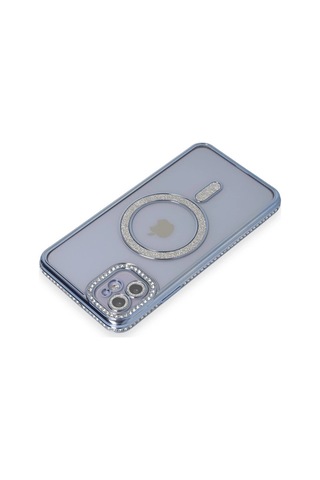 Mey İthalat Apple iPhone Uyumlu 11 - Kılıf Joke Simli Magneticsafe - Kılıf - Mavi Diğer