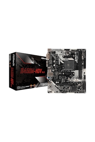 ASRock B450M-HDV R4.0 AMD B450 3200 MHz DDR4 Soket AM4 mATX Anakart