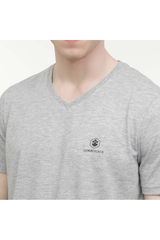 Lumberjack Bsc V Nk Tişört 4fx Gri Erkek Kısa Kol T-shirt M-ct106 001