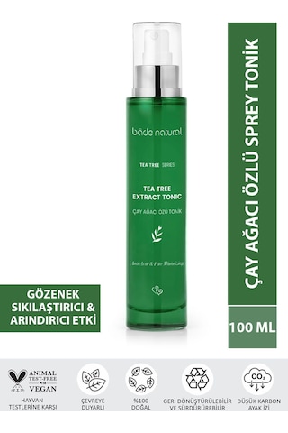 Bade Natural Çay Ağacı Akne Karşıtı Ve Gözenek Sıkılaştırıcı Arındırıcı Tonik 100 ML
