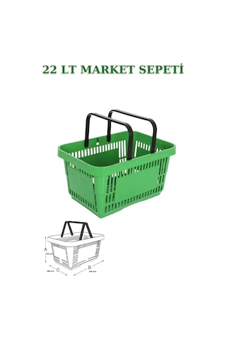 1 adet 22Litre Market ve Alışveriş Sepeti, Saplı Market Sepeti Y