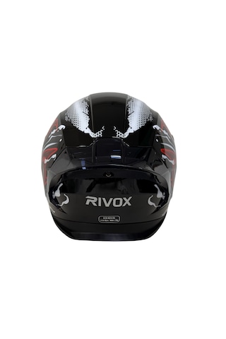 Rivox R1 Venom Kapalı Motosiklet Kaskı Beyaz Kırmızı Siyah