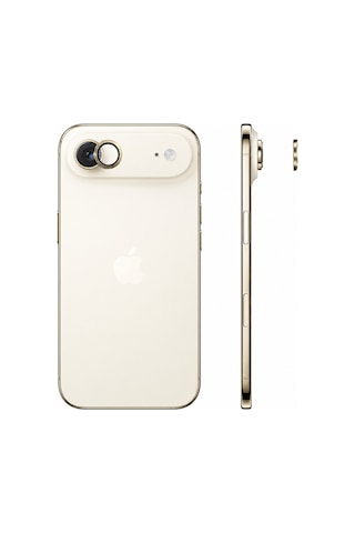 Safir Lens İphone 17 Air Uyumlu Kolay Kurulum Aparatlı Alüminyum Çerçeveli 9h Kamera Lens Koruyucu Gold