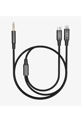 Linktech Aux To Type-c Ve Lightning Dönüştürücü - Linktech A204 3.5mm Aux'u Type-c Ve Lightning Dönü