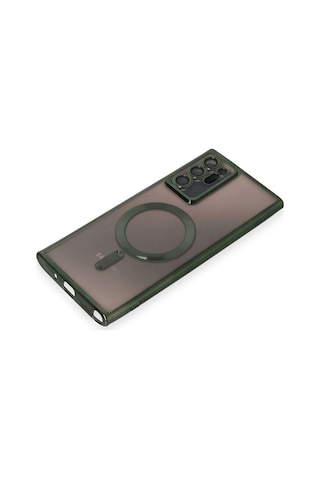 Newface Samsung Galaxy Uyumlu Note 20 Ultra Kılıf Kross Magneticsafe Kapak - Glblseme - 84 Koyu Yeşil