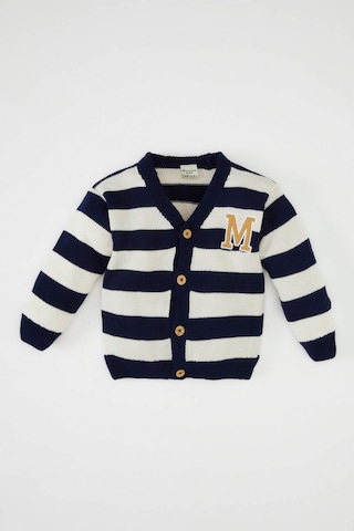 Defacto Erkek Bebek Çizgili Harf Nakışlı Düğmeli Triko Hırka C8857A524AUNV241 Lacivert