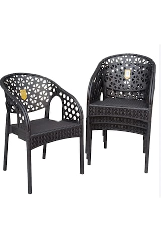 4 Adet Lotus Bahçe Balkon Sandalyesi Rattan Desenli Kahverengi