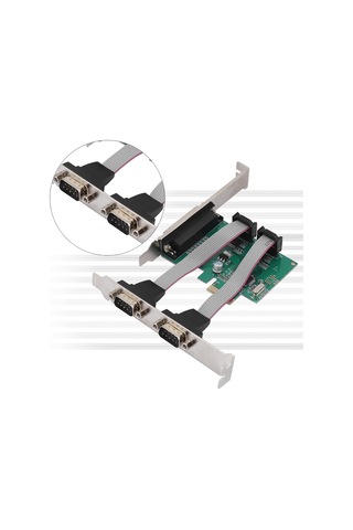 Fosenze Masaüstü Pcı-e Genişletme Kartı - 2 Adet Rs-232 Db9 Seri Port + 1 Adet Db25 Paralel Lpt Port, Wch382 Çip, 2.5 Gbps Bant Genişliği, Çoklu İşletim Sistemi Desteği