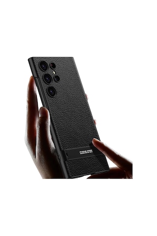 Galaxy Uyumlu S24 Ultra Kılıf Zore Kamera Korumalı Leather Dikey Standlı Ays Kapak 1