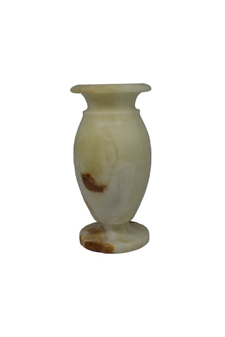 "ev Dekorasyonunda Lüks: 20 Cm Oniks Taş Küp Vazo"