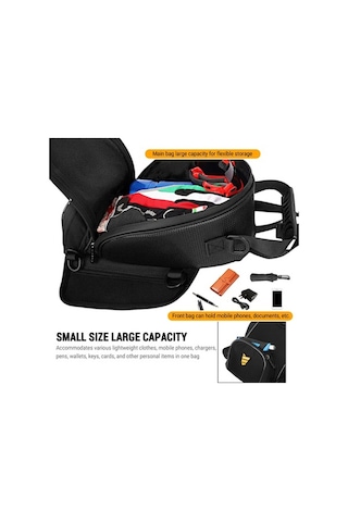 Motosiklet Depo Çantası Telefon Tutucu İle Çok İşlevli Çoğu Cross-riding Motosikletine Siyah Siyah