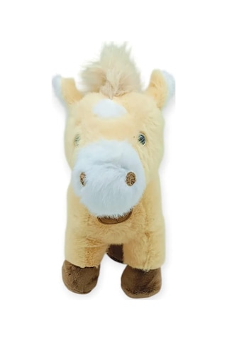 Peluş Hayvanlar Sesli 30 Cm At - Açık Kahverengi