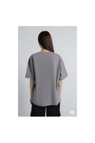 Nevermınd Unisex Renkli Graffiti Baskılı Oversize Beyaz T-shirt Antrasit Antrasit