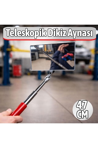 Teleskopik Kare Dikiz Aynası 47 Cm Araç Kör Nokta Önleyici Yan Ayna Uzatma Dikiz Aynası