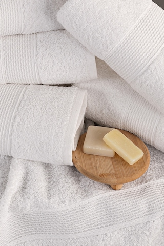 Blanc 10'lu 50x90cm El Yüz & Saç Havlusu Seti Havlu El Havlusu Banyo Havlusu I Çeyiz Havlusu Beyaz