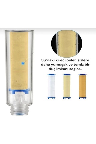 Truva 5 Adet Yedek Filtreli Duş Başlığı Kireç Önleyici Özellikli Su Tas Gri