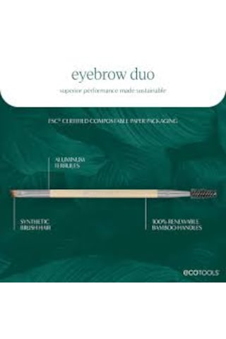 Ecotools Kaş Ve Kirpik Fırçası İki Uçlu, Kaşları Şekillendirme Ve Doldurma, Pudra Ve Krem İçin Çok Amaçlı Kullanım, Çift Uçlu Makaralı Ve Açılı Kaş Ve Kirpik Fırçası