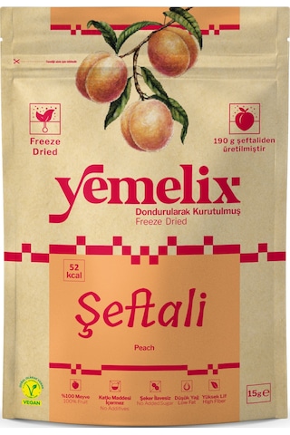 Freeze Dried Şeftali Kuru Meyve Cipsi - Dondurularak Kurutulmuş Şeftali 15g 15 G