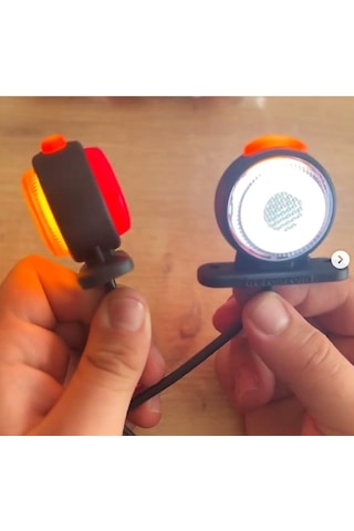 10 Adet Neon Ledli Takoz Lamba 12-24 Volt Kırmızı-beyaz