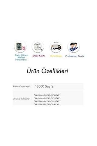 Epson Wf-c5790 Siyah Mürekkep 500 Ml Uyumlu