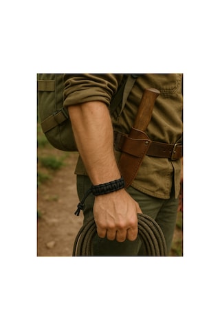 Taktik Paracord Survival Bileklik Siyah