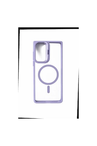 Samsung S24 Ultra Uyumlu Kılıf Klon Stantlı Magsafe Özellikli Telefon Kılıfı Lila
