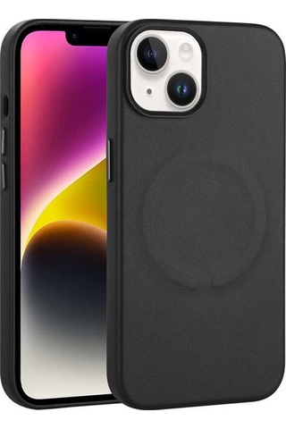 Apple Uyumlu iPhone 14 Plus Kılıf PU Deri Magsafe Wireless Şarj Özellikli Derix Kapak