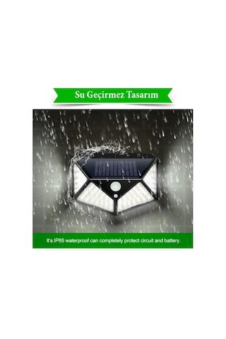 4 Adet Solar Bahçe Lambası 100 Led Bahçe Aplik Bahçe Lambası Bahç