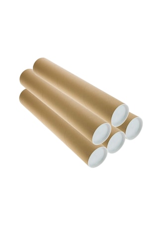 Postüp 5 Adet Kapaklı Silindir Kutu Karton Rulosu 5 Cm X 45 Cm