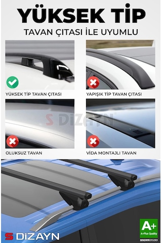S-dizayn Dacia Jogger S-bar Atlas V1 Ara Atkı Tavan Taşıyıcı Barı Siyah 130 Cm 2022 Üzeri A+ Kalite