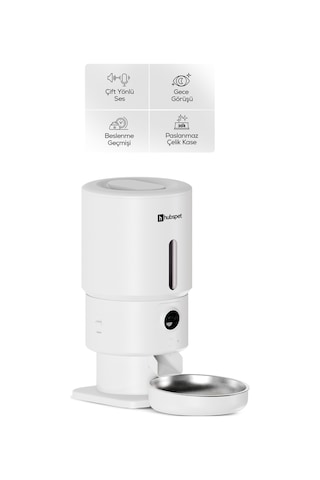 Akıllı Mama Kabı Kameralı 1080p, 5l, Mobil Kontrol, Çelik Kase, Çift Yönlü Ses H503