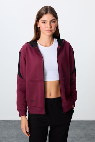 Tommy Life Erguvan-siyah Kompakt Pamuklu Kalın Pürüzsüz Dokulu Kapüşonlu Oversize Fit Kadın Eşofman Takım - 95 Mor