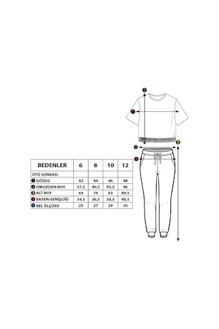 Toontoy Kız Çocuk Crop Model Cep Detaylı Baskılı Eşofman Takımı Gül Kurusu