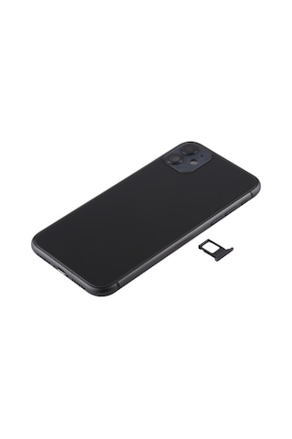 Cbtx Apple Uyumlu iPhone 11 Pil Arka Kapağı Yan Tuşlar, Kart Tepsisi, Güç + Ses Esnek Kablosu Siyah