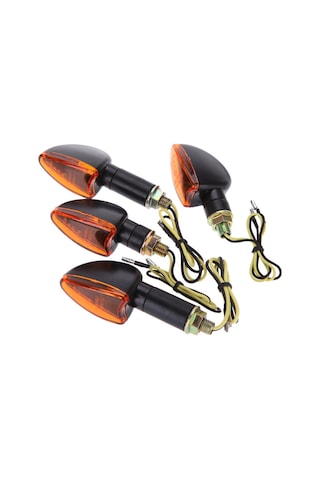 Youtek Motosiklet Sinyal Lambaları 12v 5w - 2 Uzun 2 Kısa Abs Kasa Sarı Lamba 8mm Dişli Atv/bisiklet Uyumlu